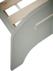 Łóżko dziecięce z drewna Jibbo, Płyta pilśniowa (MDF), sklejka, Szarozielony, S 90 x D 200 cm