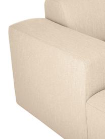 Hoekbank Melva (3-zits), Bekleding: 100% polyester Met 35.000, Frame: massief grenenhout, FSC-g, Poten: kunststof, Geweven stof donkerbeige, B 239 x D 143 cm, hoekdeel rechts