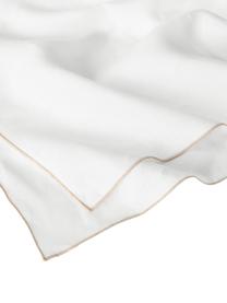 Leinen-Tischdecke Kennedy mit Umkettelung, 100 % gewaschenes Leinen, European Flax zertifiziert, Weiß, B 140 x L 250 cm