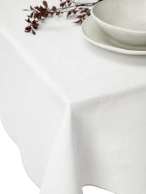 Leinen-Tischdecke Kennedy mit Umkettelung, 100 % gewaschenes Leinen, European Flax zertifiziert, Weiß, B 140 x L 250 cm