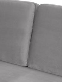 Sofá de terciopelo Fluente (3 plazas), Tapizado: terciopelo (poliéster de , Estructura: madera de pino maciza, Patas: metal con pintura en polv, Terciopelo gris claro, An 196 x F 85 cm