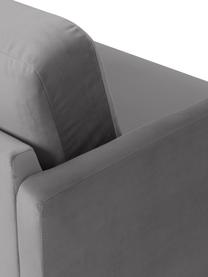 Samt-Sofa Fluente (3-Sitzer) mit Metall-Füßen, Bezug: Samt (Hochwertiger Polyes, Gestell: Massives Kiefernholz, FSC, Füße: Metall, pulverbeschichtet, Samt Hellgrau, B 196 x T 85 cm