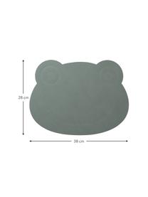 Leder-Tischset Frog, Kunstleder, Gummi, Pastellgrün, B 38 x L 28 cm