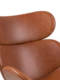 Fotel wypoczynkowy ze sztucznej skóry Cazar, Tapicerka: sztuczna skóra (poliureta, Koniakowy, czarny, S 69 x G 79 cm