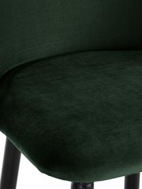 Sedia da bar in velluto verde scuro Amy, Rivestimento: velluto (poliestere) Il r, Gambe: metallo verniciato a polv, Verde scuro, Larg. 45 x Alt. 103 cm