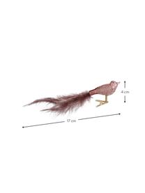 Vogel-Clips Lorana mit echten Federn, 4 Stück, Rosatöne, B 17 x H 4 cm