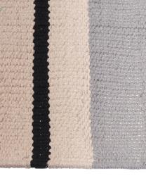 Handgewebter Kelim-Teppich Indiana, 100% Bio-Baumwolle, GOTS-zertifiziert, Rosa, Gelb, Grau, B 80 x L 150 cm (Grösse XS)