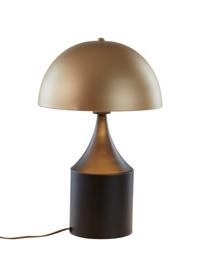 Lámpara de mesa Quay, estilo retro, Pantalla: metal recubierto, Cable: plástico, Dorado, negro, Ø 30 x Al 41 cm