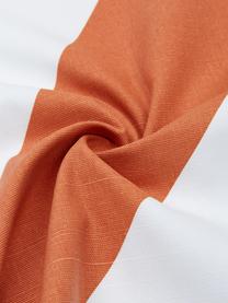 Gestreifte Kissenhülle Ren, 100% Baumwolle, Weiß, Orange, B 30 x L 50 cm