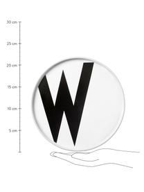 Talerz śniadaniowy Personal (warianty od A do Z), Porcelana kostna (Fine Bone China)
Porcelana kostna to miękka porcelana wyróżniająca się wyjątkowym, półprzezroczystym połyskiem, Biały, czarny, Talerz W