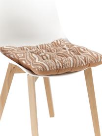 Poduszka siedziska na krzesło z bawełny Blaki, Brązowy, kremowobiały, S 40 x D 40 cm