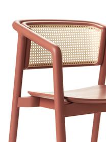 Chaise à accoudoirs avec cannage Gali, Terracotta, beige, larg. 56 x prof. 55 cm