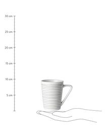 Kubek do herbaty Eris Loft, 4 szt., Porcelana, Biały, czarny, Ø 8 x W 10 cm, 300 ml