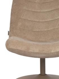 Chaise lounge velours côtelé Bubba, Tissu beige, larg. 67 x prof. 81 cm