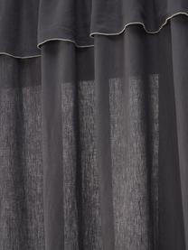 Cortinas semitransparente de lino con dobladillo Eleonara, 2 uds., 100% lino, Azul oscuro, An 145 x L 300 cm