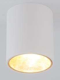 LED plafondspot Marty in wit-goudkleurig met antieke afwerking, Wit, goudkleurig, Ø 10 x H 12 cm
