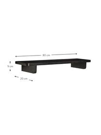 Holz-Wandregal Poke, Eichenholzfurnier, FSC-zertifiziert, Schwarz, B 80 x H 9 cm