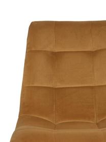 Krzesło tapicerowane z aksamitu Middleton, Tapicerka: aksamit Dzięki tkaninie w, Nogi: metal lakierowany, Musztardowy aksamit, S 44 x G 55 cm