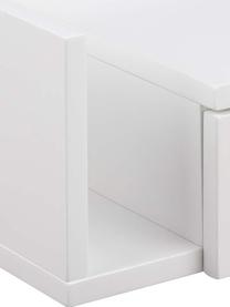 Comodino da parete con cassetto Ashlan, Pannello di fibra a media densità (MDF) laccato, Legno laccato bianco, Larg. 40 x Alt. 17 cm