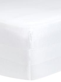 Prześcieradło z satyny bawełnianej z gumką Comfort, Biały, S 140 x D 200 cm