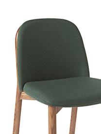 Gestoffeerde stoel Julie van essenhout, Bekleding: 100% polyester Met 20.000, Frame: essenhout, FSC-gecertific, Geweven stof donkergroen, essenhout, B 47 x H 81 cm