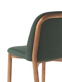 Krzesło tapicerowane z drewna jesionowego Julie, Tapicerka: 100% poliester Dzięki tka, Stelaż: drewno jesionowe z certyf, Ciemnozielona tkanina, ciemne drewno jesionowe, S 47 x W 81 cm