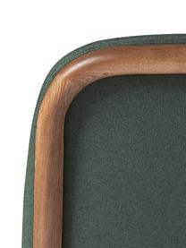 Krzesło tapicerowane z drewna jesionowego Julie, Tapicerka: 100% poliester Dzięki tka, Stelaż: drewno jesionowe z certyf, Ciemnozielona tkanina, ciemne drewno jesionowe, S 47 x W 81 cm