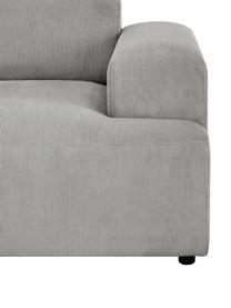 Cord-Ecksofa Melva (4-Sitzer), Bezug: Cord (92% Polyester, 8% P, Gestell: Massives Kiefernholz, FSC, Füße: Kunststoff, Cord Grau, B 319 x T 196 cm, Eckteil links