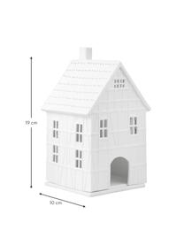 Portavela grande de porcelana Living, Porcelana, Blanco, An 10 x Al 19 cm