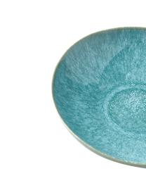 Assiette à pâtes faïence émaillée turquoise Anthia, 2 pièces, Grès cérame, Turquoise, Ø 19 x haut. 5 cm