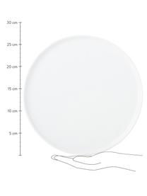 Speiseteller Porcelino mit unebener Oberfläche, 4 Stück, Porzellan, gewollt ungleichmäßig, Weiß, Ø 27 cm