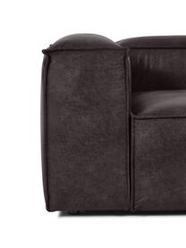 Divano angolare componibile in pelle riciclata Lennon, Rivestimento: pelle riciclata (70 % pel, Rivestimento: imbottitura in schiuma co, Pelle grigio marrone, Larg. 418 x Alt. 68 cm, angolo a sinistra