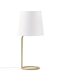Lampe à poser dorée Bo, Blanc, couleur dorée, Ø 19 x haut. 42 cm