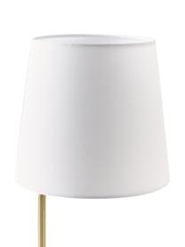 Lampada da tavolo Cadè, Paralume: tessuto, Base della lampada: metallo spazzolato, Bianco, dorato, Ø 19 x Alt. 42 cm
