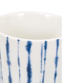 Tazas de café de porcelana Amaya, 2 uds., Porcelana, Blanco, azul, Ø 8 x Al 10 cm, 350 ml