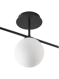 Stropná lampa z opálového skla Atlanta, Biela, čierna, Š 70 x V 28 cm