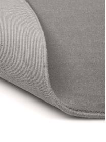 Rond wollen vloerkleed Ida in grijs, Bovenzijde: 100% wol, Onderzijde: 60% jute, 40% polyester B, Grijs, Ø 200 cm (maat L)