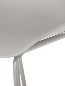 Kunststoffstühle Dave mit Metallbeinen, 2 Stück, Sitzfläche: Kunststoff, Beine: Metall, pulverbeschichtet, Taupe, B 46 x T 53 cm