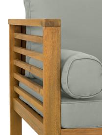 Tuin loungeset Bo van acaciahout, 4-delig, Frame: massief geolied acaciahou, Bekleding: grijs, Frame: acaciahout, Set met verschillende formaten