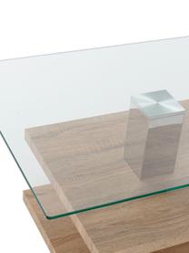 Konferenčný stolík so sklenenou doskou Bill, Svetlohnedá, priehľadná, odtiene striebornej
