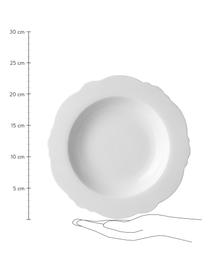 Suppenteller Muschel Loft mit geschwungenem Rand, 4 Stück, Porzellan, Weiß, Ø 23 x H 3 cm