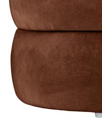 Fluwelen poef Alto in bruin, Bekleding: fluweel (100% polyester), Frame: massief grenenhout, multi, Fluweel bruin, Ø 42 x H 47 cm