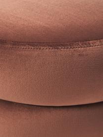 Fluwelen poef Alto in bruin, Bekleding: fluweel (100% polyester), Frame: massief grenenhout, multi, Fluweel bruin, Ø 42 x H 47 cm