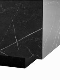 Tavolino da salotto vuoto effetto marmo Lesley, Pannello di fibra a media densità (MDF) rivestito con foglio di melamina, Nero effetto marmorizzato, Larg. 90 x Alt. 35 cm