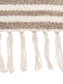 Tappeto in lana taupe tessuto a mano con effetto in rilievo Anica, Taupe, Larg. 80 x Lung. 150 cm (taglia XS)