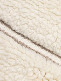 Handgewebter Wollteppich Anica mit Hoch-Tief-Effekt in Taupe, Beige, B 80 x L 150 cm (Größe XS)