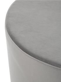 Fluwelen poef Daisy in grijs, Bekleding: fluweel (polyester), Frame: multiplex, Fluweel grijs, Ø 54 x H 38 cm