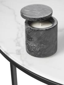 Tavolino rotondo XL da salotto con piano in vetro effetto marmo Antigua, Struttura: acciaio verniciato a polv, Bianco effetto marmo. nero, Ø 100 cm