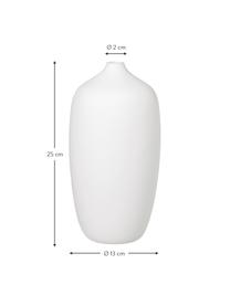 Jarrón grande Ceola, Cerámica, Blanco, Ø 13 x Al 25 cm