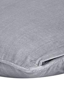 Einfarbige Samt-Kissenhülle Dana in Grau, 100% Baumwollsamt, Grau, B 30 x L 50 cm